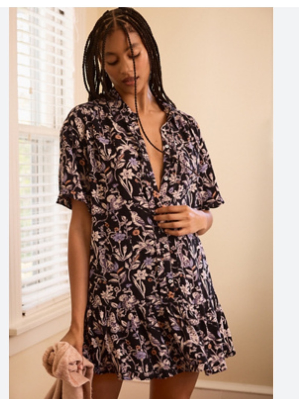 Anthropologie ruffle button tunic